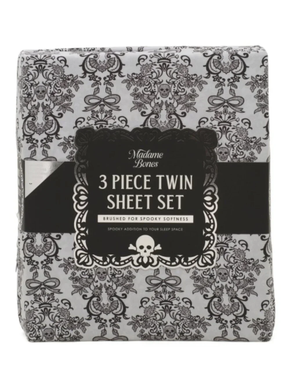MADAME BONES Victorian Style Halloween Lace Print Sheet Set